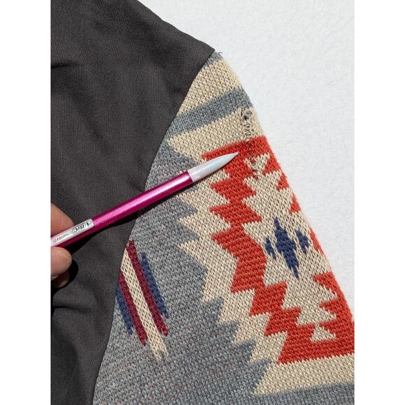 Thread & Supply Hooded Jacket Southwestern Pattern Woven Sleeves Women’s M - Picture 10 of 15